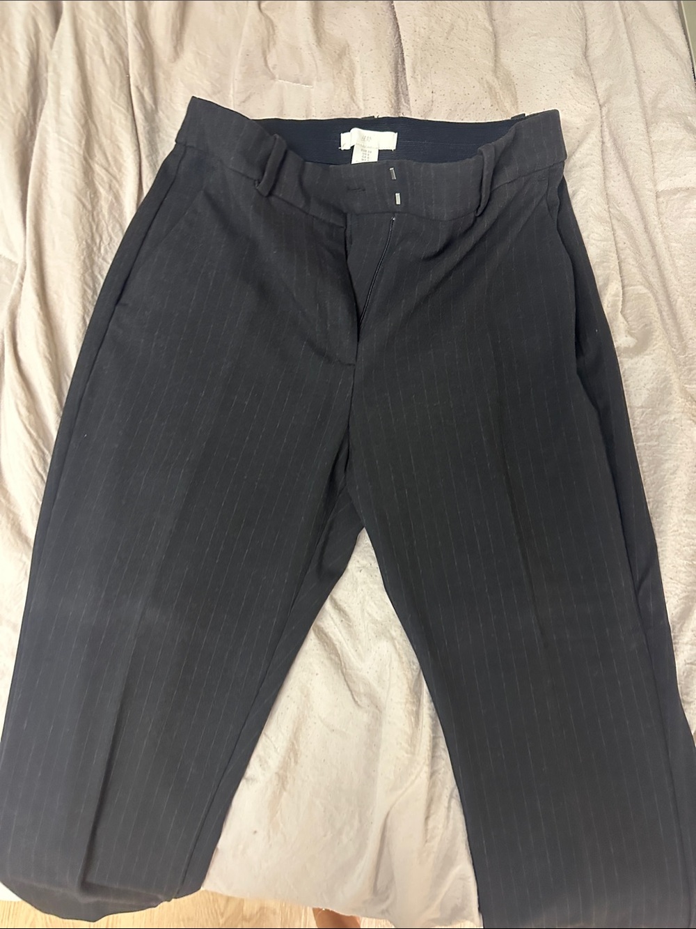 H&M Black Pinstripe Dress Trousers
